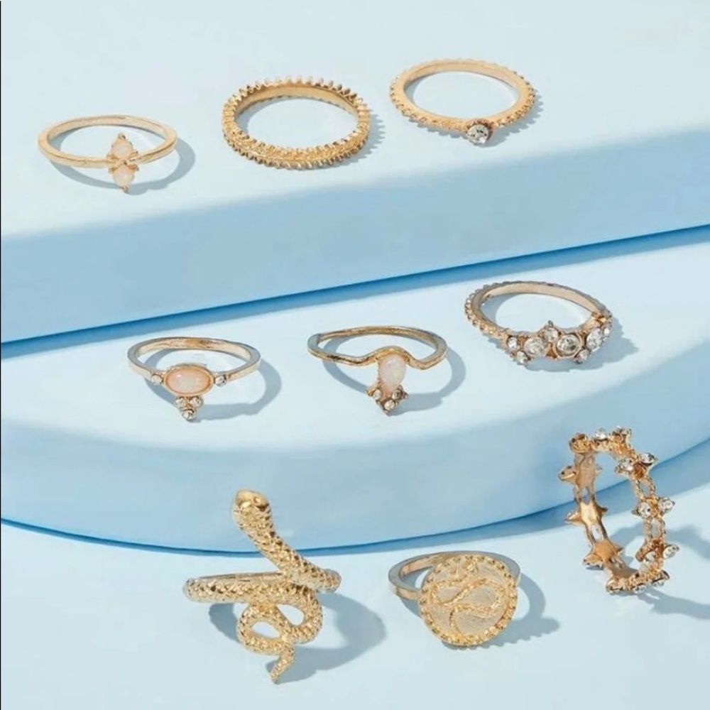 9pc snake ring set